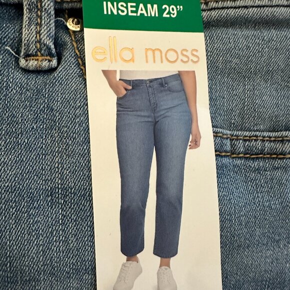 New Ella Moss Mid Rise Jeans Women's Size 12 Blue Slim Straight Leg Ankle Jean - Picture 6 of 13